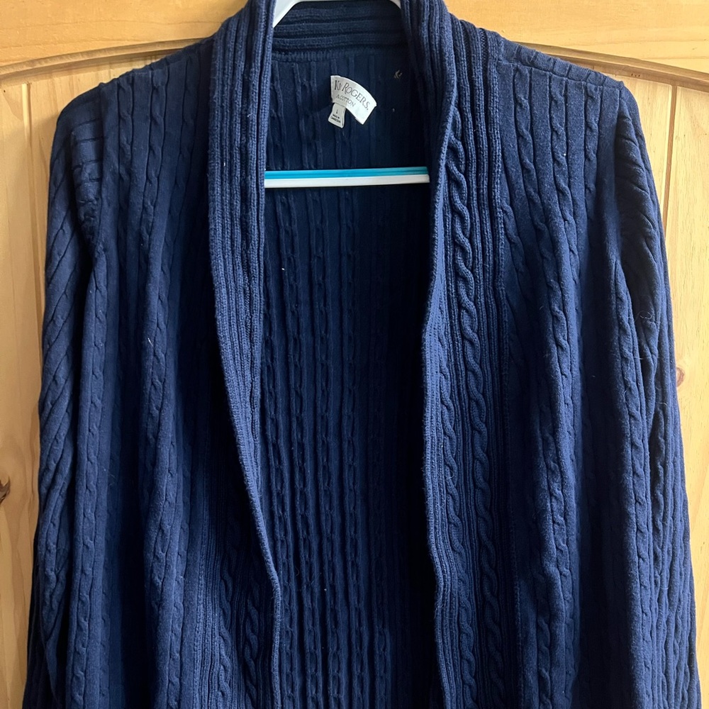 Kim Rogers Navy Cable Knit Cardigan